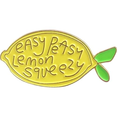 Creative Yellow Lemon Brooches Enamel Badges Jacket Bag Decor Jewelry Gift