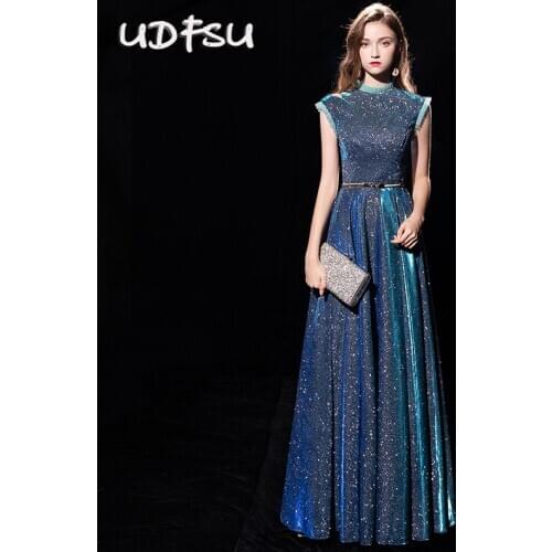UDFSU Women Off Shoulder Vintage Evening Dress Slim Fit Floor Length A-Line Dresses Formal Elegant Party Gowns