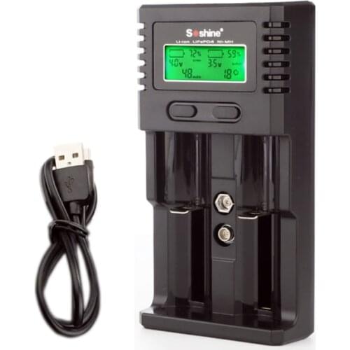 Soshine H2 Universal LCD Display Intelligent Smart Battery Charger for Li-ion 26650 18650 Ni-MH AA AAA LiFePO4 16340 Battery