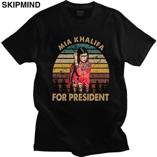 Vintage Mia Khalifa T-shirt Men Crewneck Short Sleeved Callista Movie Fan Tshirt 100% Cotton Tee Tops Funny Casual T Shirt Gift