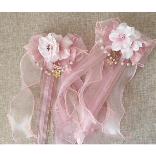 Mori Girl Vintage Lolita flower hairpin Kawaii Princess Lace Bow Ribbon Headwear Hair Accessories B1430