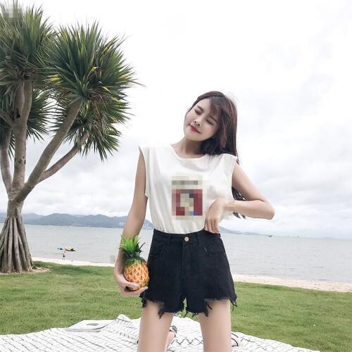 ZB4112 2020 summer new women fashion big size holes slim wide legs high-waisted denim shorts cheap wholesale