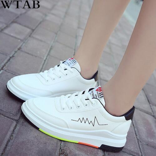 WTAB 2019 Spring Trainer Mesh Women Casual Shoes Vulcanize Female Fashion Sneakers Lace Up Soft High Leisure Footwears