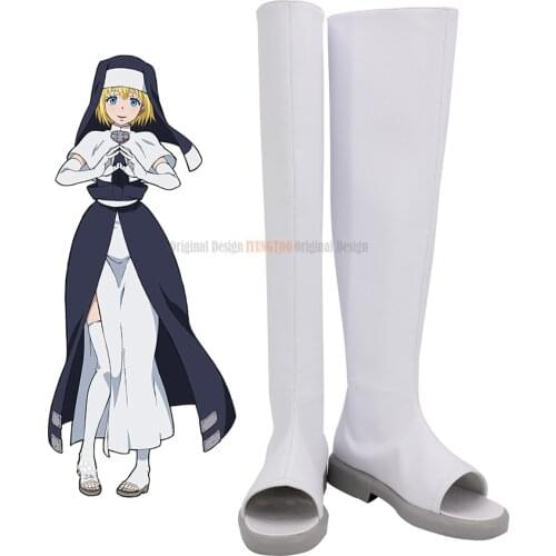 Iris Shoes Cosplay Fire Force Iris Cosplay Boots White Shoes Custom Made