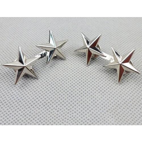 PAIR WW2 US ARMY OFFICER 2 STARS MAJOR GENERAL RANK TWO STARS INSIGNIA BADGE PIN