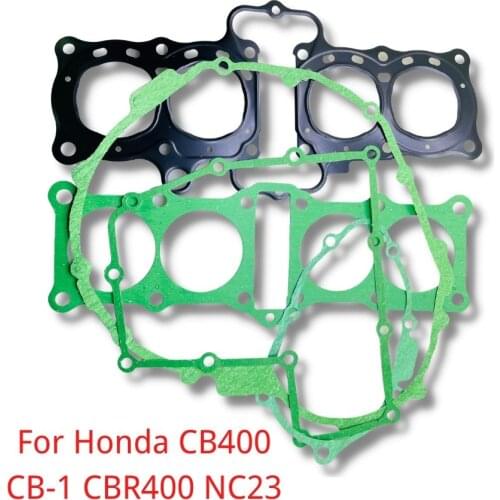 1 Set Motorcycle Full Cylinder Head Crankcase Stator Cover Gasket Kit Motorbike Engine Parts For Honda CBR400 NC23 CB400 CB-1