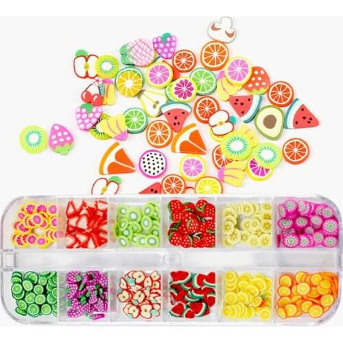1 Box Nail Art Mixed 3D Fruit And Flower DIY Design Tiny Slices Decoration Nails Art Sticker Women Nail Tips