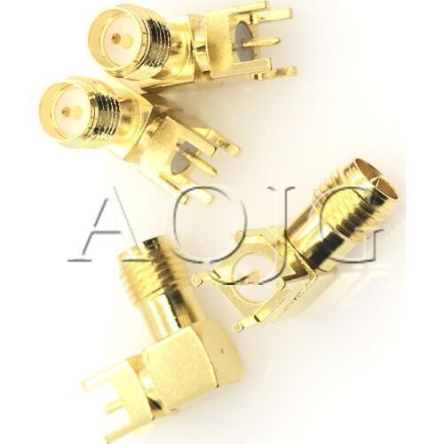 100pc RP SMA female Adapter PCB Mount ,RP SMA Female Jack Panel Mount PCB Solder Connectors