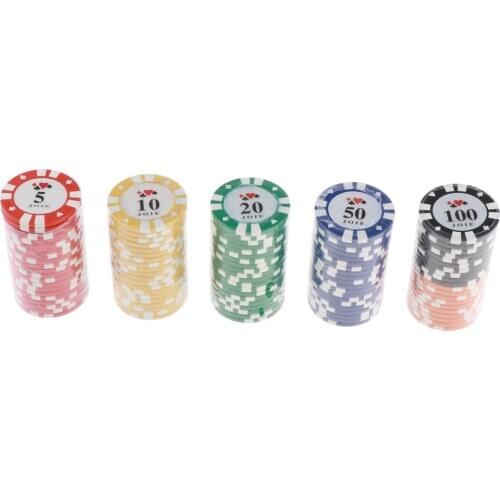 100x Casino Poker Chips Poker Tokens Casino Fun Home Gift Game Poker Variety