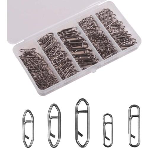 140Pcs/Box Power Fishing connector Fast snap clips fishing swivels tackle 26LB-121LB Quick Change Lure Snaps Accessories
