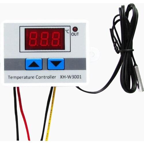 220V Digital LED Temperature Controller 10A Thermostat Control Switch Probe New XH-W3001 Digital Thermostat White