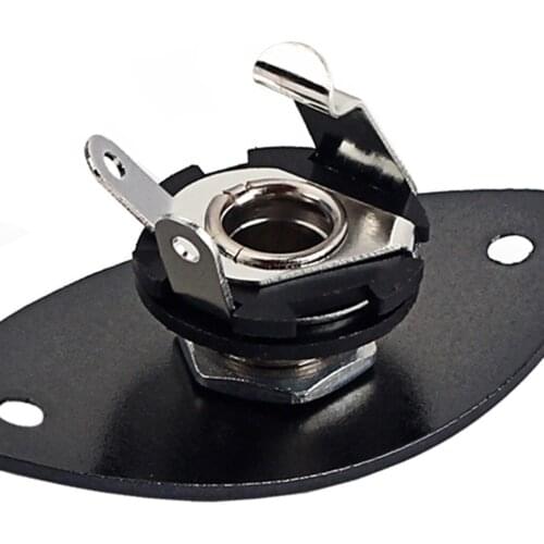 2xOval Input Output & Socket Plate for Electric Bass Cigar Box Guitar Kit