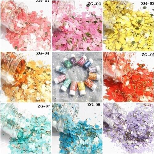3D Holographics Nail Glitter Powder MIxed Dot Colorful Irregular Nail Mermaid Flakes Sequins Nail Art Decorations Palliette