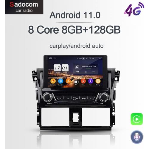720P PX6 DSP 8" 2 din Android 10.0 Car DVD Player 4GB + 64GB 8core Car radio autoradio GPS For Toyota VIOS YARIS 2013-2015