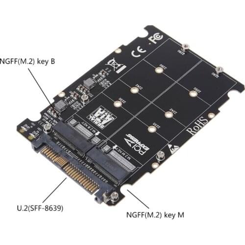 M.2 SSD to U.2 Adapter 2 in 1 M.2 NVMe Key B/M SSD to PCI-e U.2 SFF-8639 Adapter PCIe M2 Converter Desktop Computer