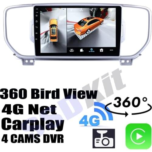 Car Audio Navigation GPS Carplay DVR 360 Birdview Around 4G Android System For KIA Sportage KX5 QL 2015~2021