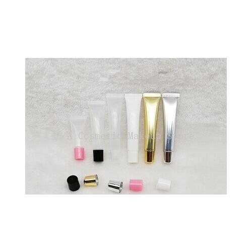 50pcs 10/15ml lip gloss tubes Lip Balm Soft Hose Makeup Squeeze Sub-bottling Clear Plastic Lip Gloss Tube Container DiY Make Up