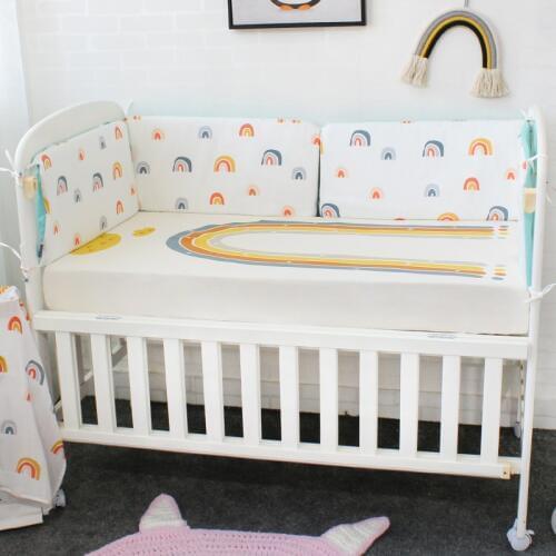 Baby Bed Bumper Cartoon Pattern Baby Crib Protector Crotch To The Cot Infant Cotton Cradle Guard 120cm Length