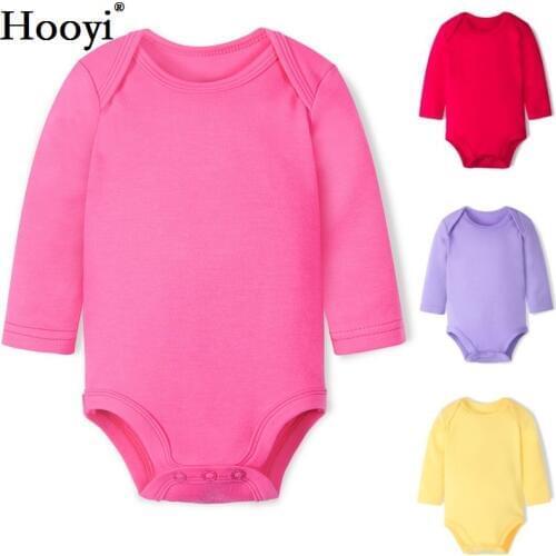 2020 Newborn Bodysuit Baby Girl Clothes Cotton Long Infant Tops Shirts Solid Children Clothing Jumpsuits Babywear Dresses