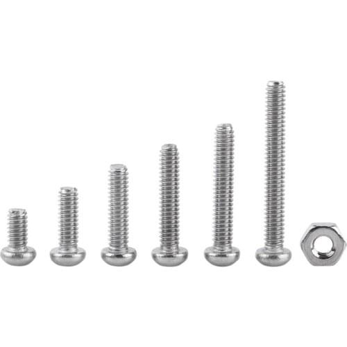 230Pcs Bolts and Nuts M2 Hex Socket Button Head Screws High Quarity Bolts Nuts Assortment Kit Stainless Steel 304 Boulonnerie