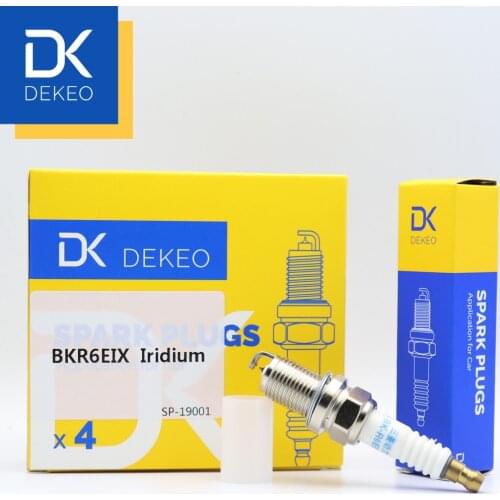 DEKEO Spark Plug Iridium for Alfa Romeo 164 BMW 325i 525i 740i Z4 Audi A3 BENTLEY Arnage NISSAN Primera Sunny BKR6EIX 4PCS