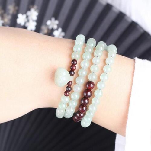 Designer Good Luck Lotus Beads Bracelet Tibetan Seeds Beaded Mala Bracelet Redsandalwood Strand Bracelet Lady Jewelry Gift