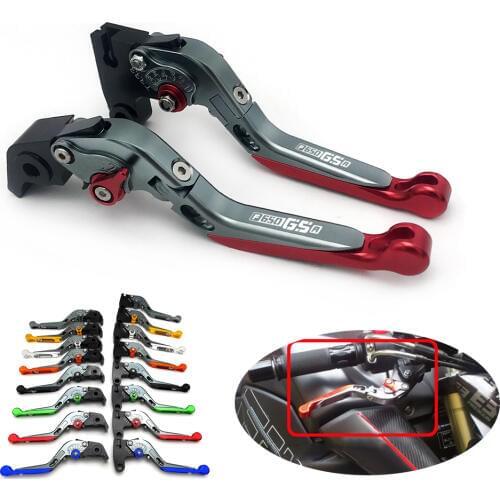 For BMW F650GS 2008-2012 CNC Aluminum Adjustable Motorcycle Folding Extendable Clutch Brake Levers Handle Accessories Sliver Red