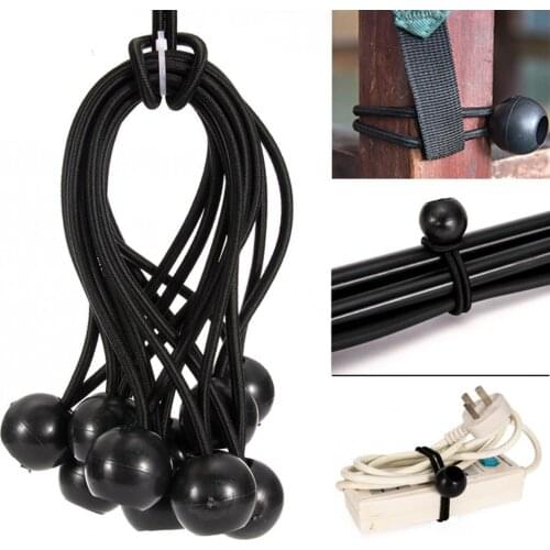 10Pcs Plastic Ball Elastic Bungee Cord Tie Down Multipurpose Tent Buckle Fixed Ball Head Rope Bungee Loop For Camping Fishing