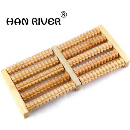HANRIVER New comfortable foot massager wooden massager five/six legs roller home health care
