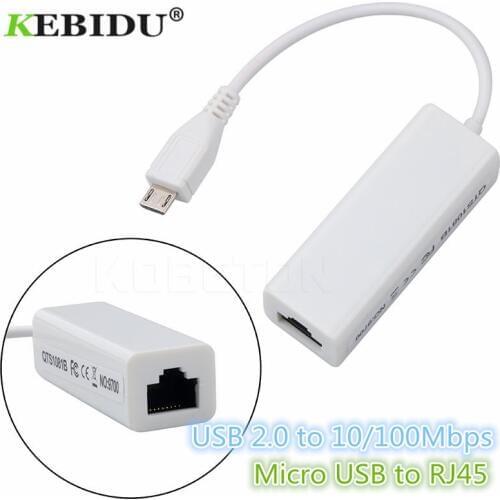 Kebidu Micro USB To RJ45 Ethernet LAN Network Card Adapter 100Mbps For Tablet PC Laptop For Android Wholesale