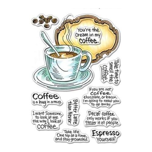 Coffee Clear Stamps Scrapbook Paper Craft Clear stamp scrapbooking A0532