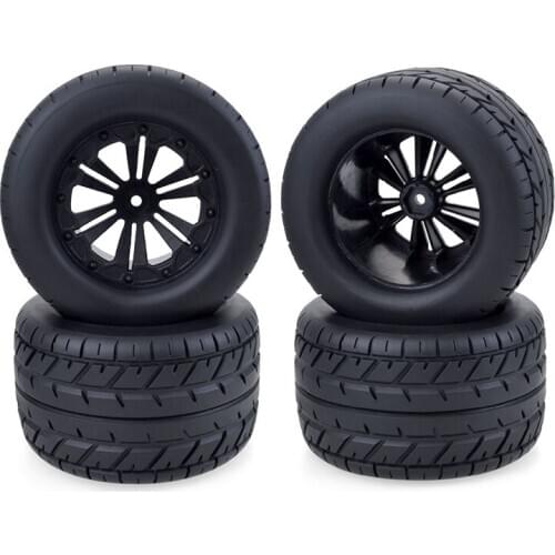 4Pcs 115mm Wheel Rim and Tires for 1/10 Monster Truck HPI HSP Savage XS TM Flux ZD Racing LRP RC Car Accessories