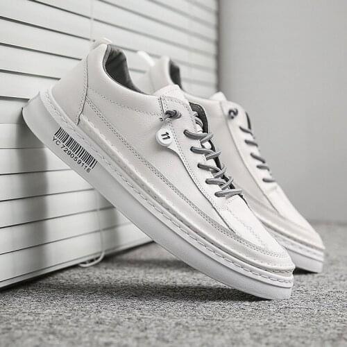 Fashion Men Sneakers for White Men Casual Shoes Breathable Lace Up Men Shoes Spring Leather Shoes Mens Chaussure Homme