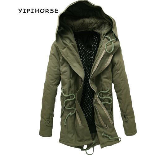2018 Jaqueta Masculino Militar Jacket Winter Warm Jacket Mens Cotton Coat Casual Clothing Young Men Long Army Windbreaker Plus