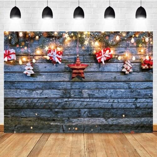 Laeacco Christmas Backdrop Snow Wood Board Newborn Baby Birthday Party Custom Photography Background For Photo Studio