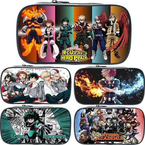 Hot Selling My Hero Academia Pencil Case Large Capacity Zipper Student Anime Stationery Bags Pen Case Deku Pencil Bag Wholesale