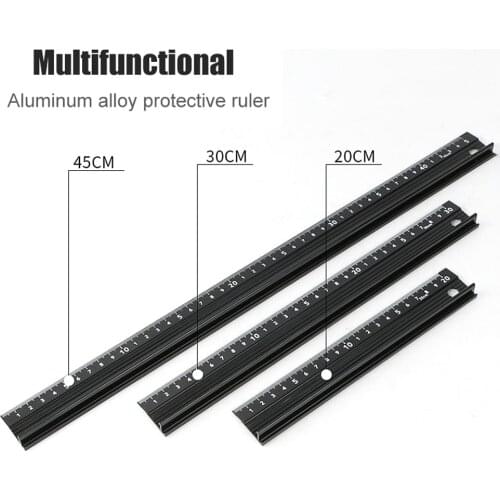 Simply Exquisite Drawings Draw Ruler Anti Slip Aluminum Alloy Protection Interlocking Gears Wheels Painting Ruler