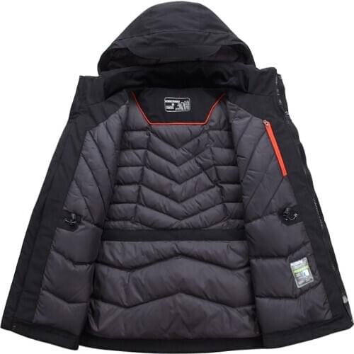 High Quality Mens Winter Jacket Thick Windproof Snow Parka Overcoat White Duck Down -30C Warm Jacket men wind Hooded down coat