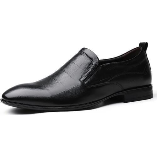 Classic Black formal shoes men Dress shoes loafers Fashion Business office shoes men Genuine leather shoes men shoes