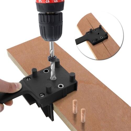 6/8/10mm Punching Locator Pocket Hole Dowelling Jig Kit Handheld Drill Guide Puncher Locator Woodworking Carpentry Tools Joints