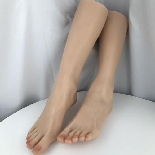 KnowU Silicone Foot Model New Platinum Silicone Female Legs Realistic Foot Ankle Positioning