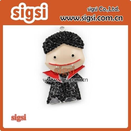 Wholesale Halloween rhinestone vampire pendant