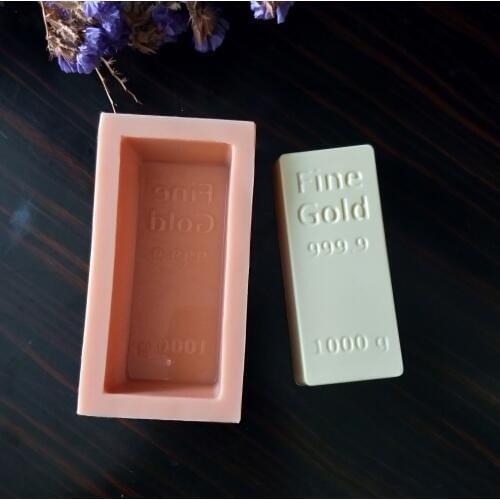 QT0193 PRZY Silicone Mold Fine Gold Silicone Fondant Mould Bullion Soap Molds Gypsum Chocolate Candle Mold Clay Resin Bar