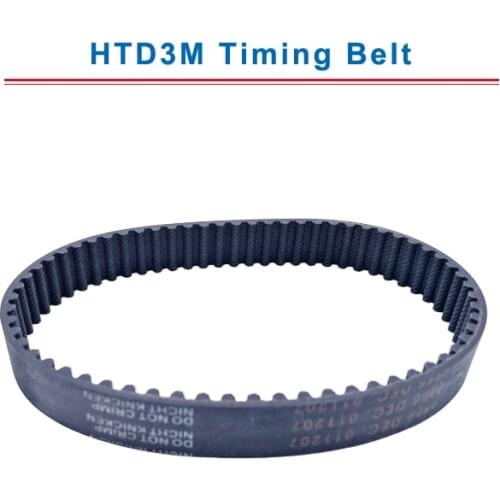 HTD3M Timing Belt with circular teeth 3M-225/228/231/234/237/240/243/246/249/252 teeth pitch 3mm belt width 10/15 mm