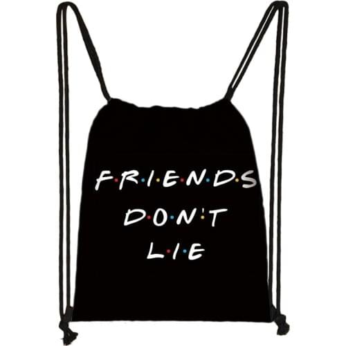 Central Perk Coffee Friends TV Show Print Drawstring Bags Fashion Storage Bag for Travel Teenager School Backpack Bookbag