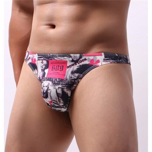 Mens Briefs Print Fashion Shorts Soft Underwear Printing Underpant Comfortable Underwear Fashion Sexy Home Boyshorts Men Panties