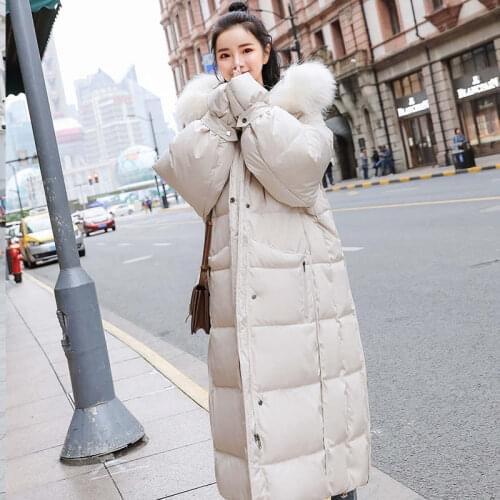 Plus Size Women Jacket Cotton Winter Coats Super Long Loose Jacket Female Parkas Hooded Fur Collar Thicken Snow Coat Outwears