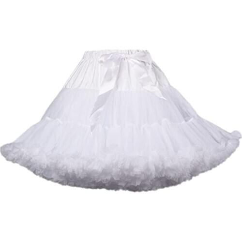 Womens A Line Ruffle Tutu Petticoats White Black Puff Crinoline Lolita Underskrit