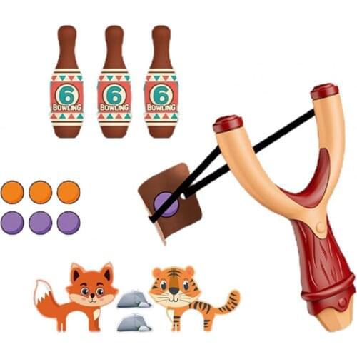 12Pcs/Set Slingshot Toy High Elasticity Funny Interactive Kids Flying Slingshot Rocket for Child