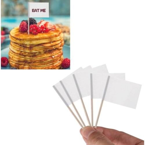 200PCS Blank Toothpick Flags Cheese Markers Flags Labeling Marking For Party Cake Food Cheeseplate Appetizers